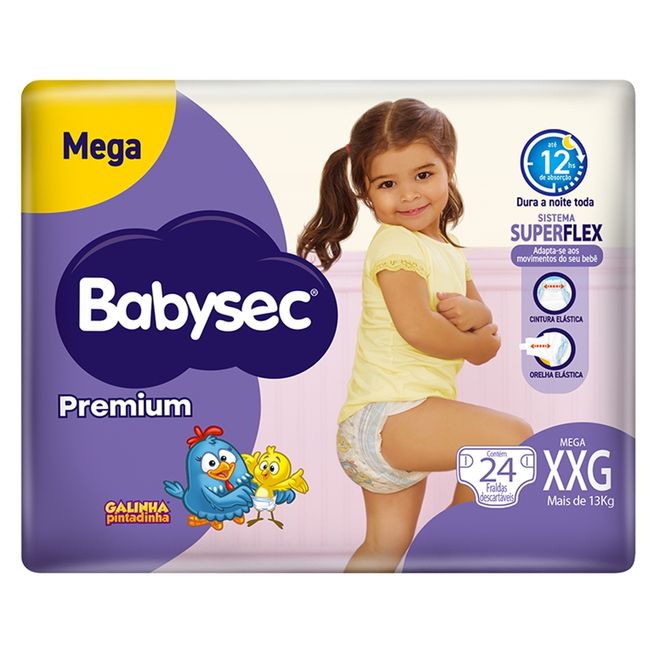 Fralda Babysec Premium Mega XXG 24 Unidades