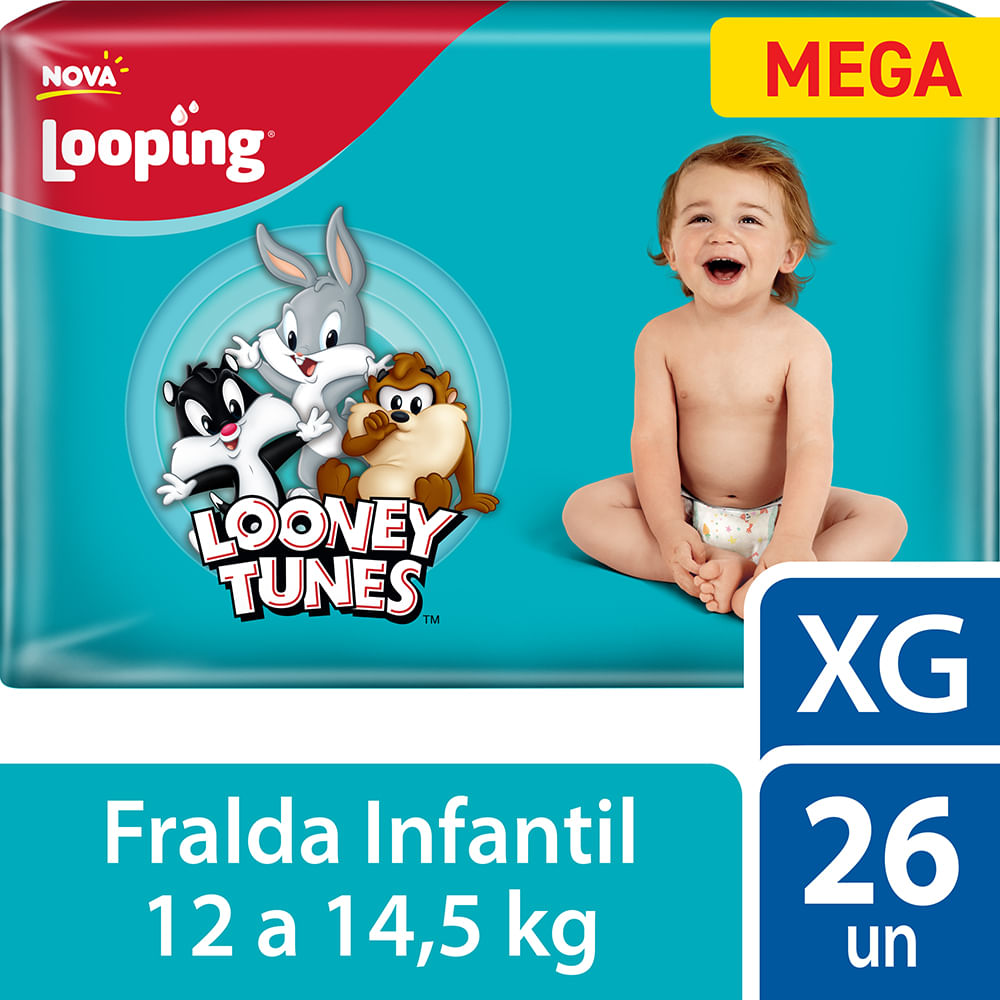 Fralda-Looping-Looney-Tunes-Xg-26-Unids
